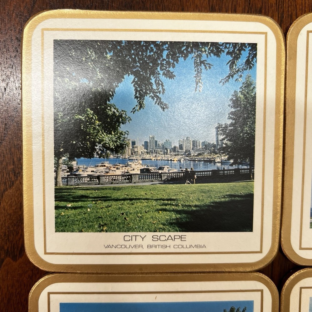 Pimpernel Fayreings Cork Backed Coasters British Columbia MCM Vintage Unused - Picture 4 of 9